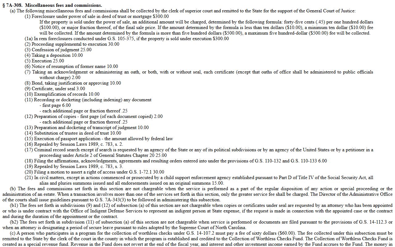 Cumberland County Clerk of Superior Court records certified copy fees