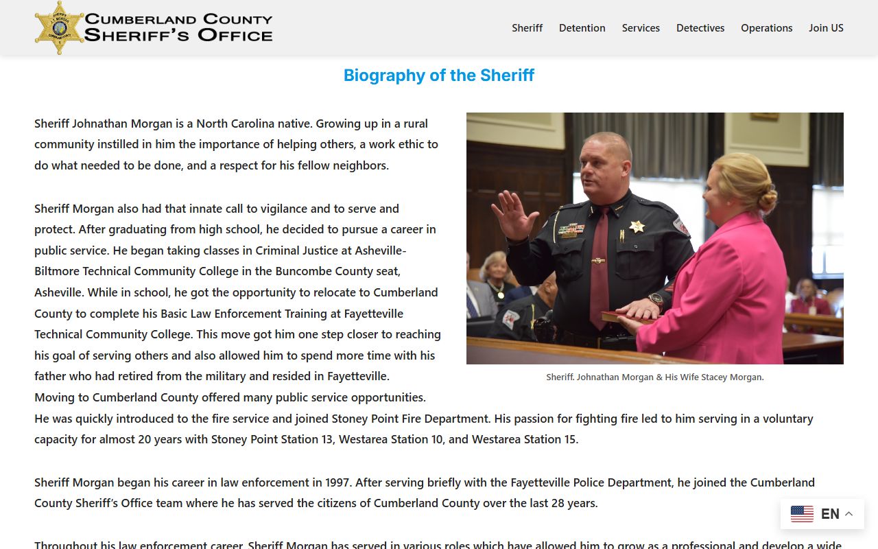 Cumberland County arrest records sheriff biography