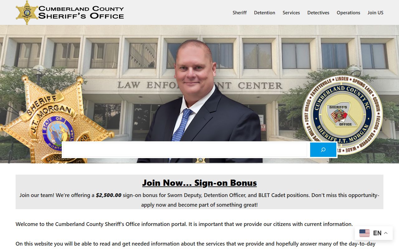 Cumberland County arrest records Sheriff's Office homepage