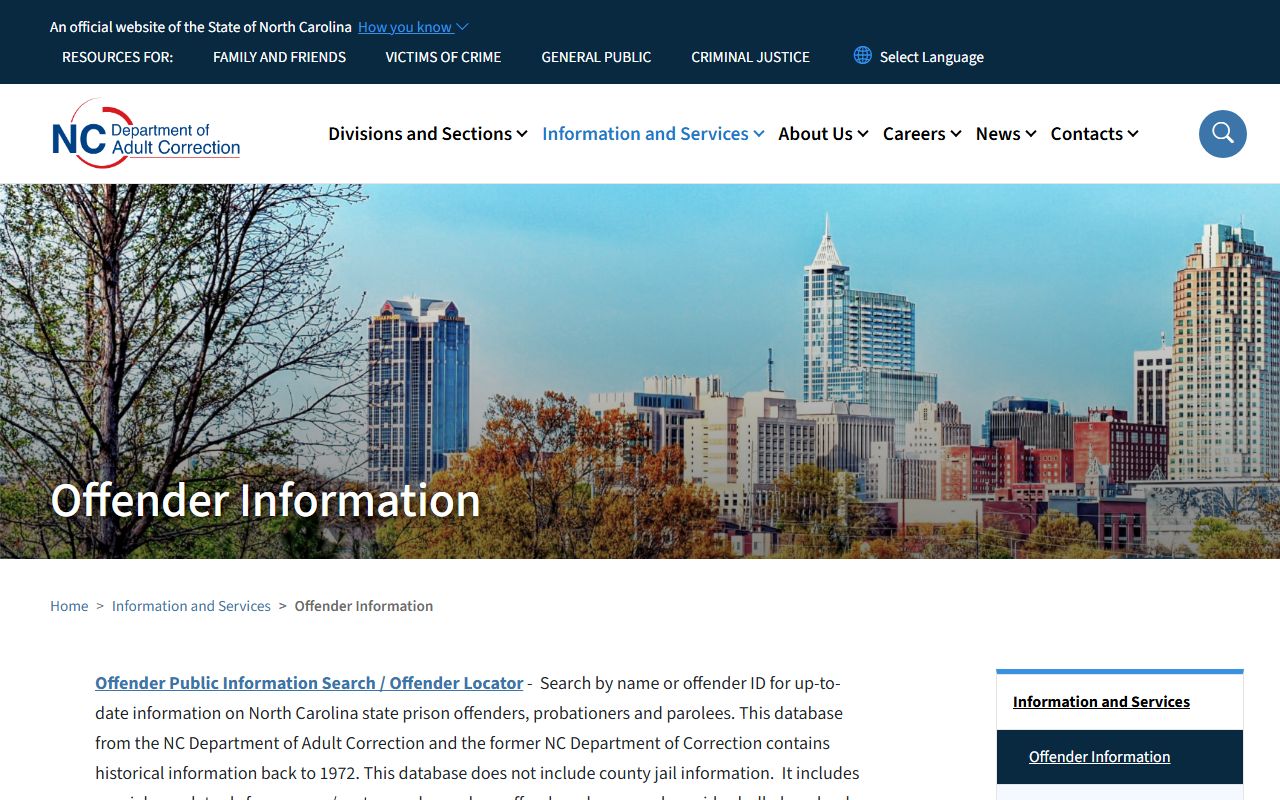 Cumberland County arrest records NC DAC offender searches