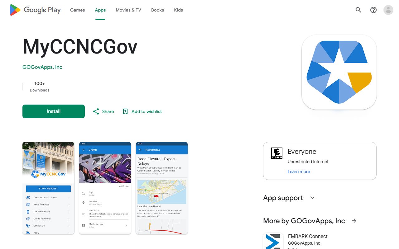 Cumberland County court dockets MyCCNCGov Google Play listing