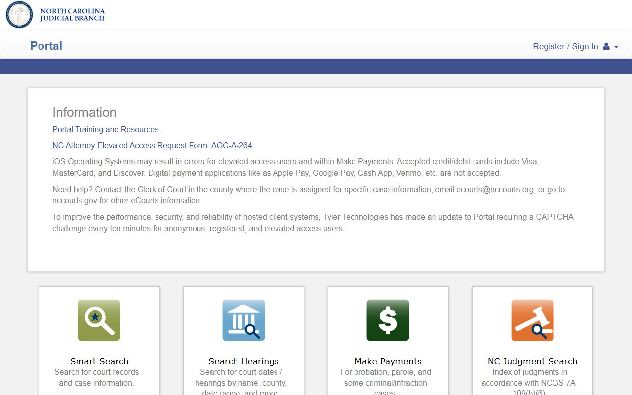 Cumberland County court records NC eCourts Portal
