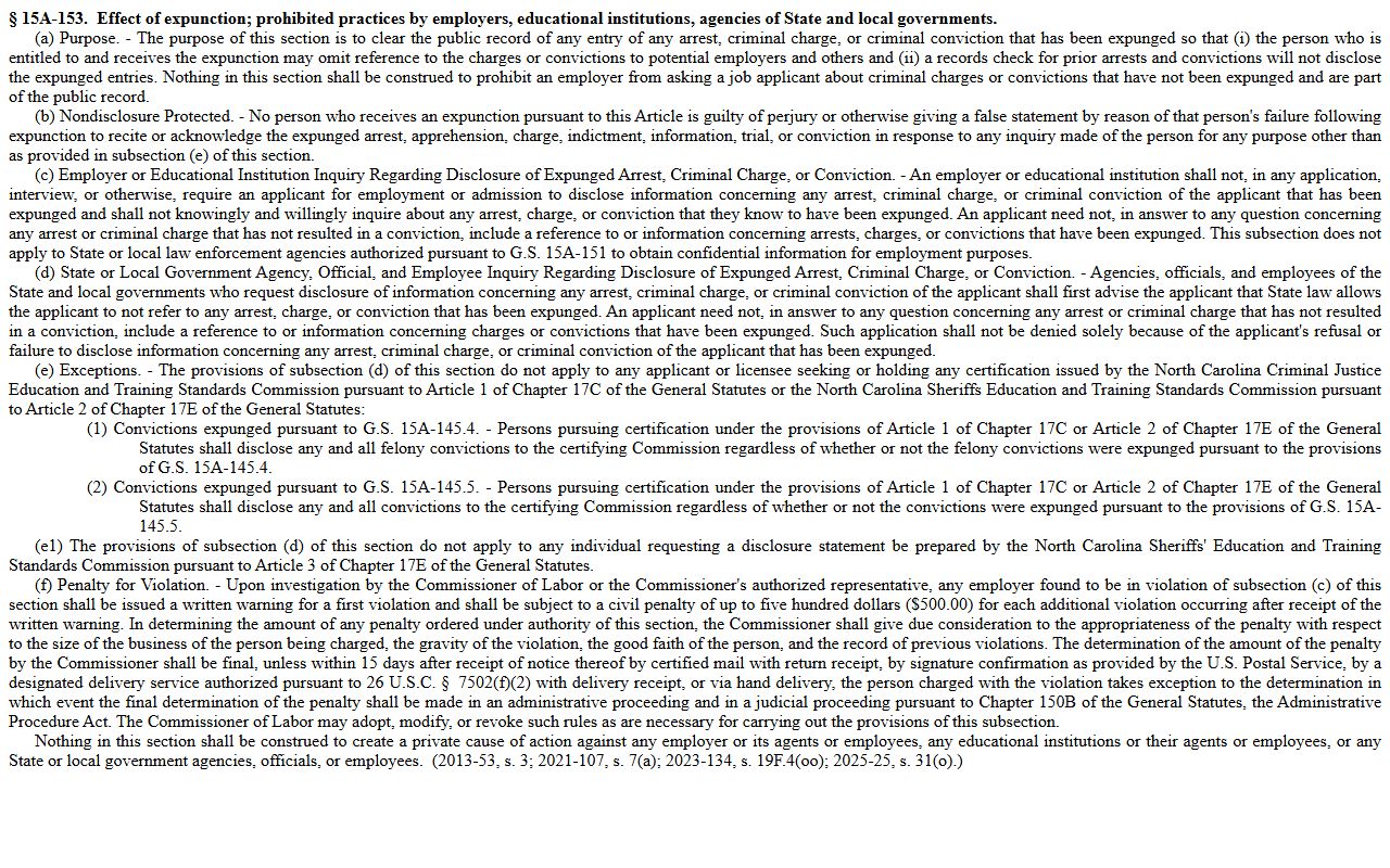 Cumberland County criminal court records effect of expunction statute