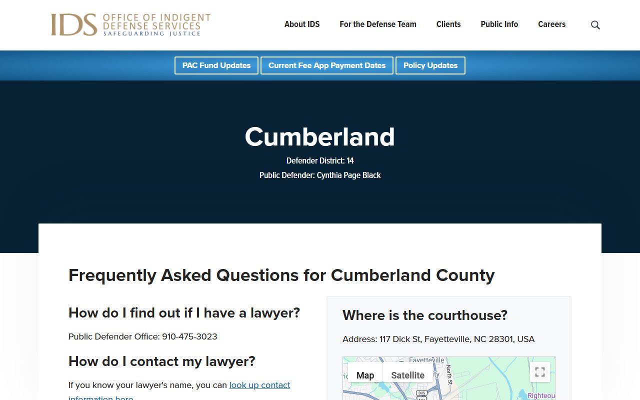Cumberland County Superior Court public defender page