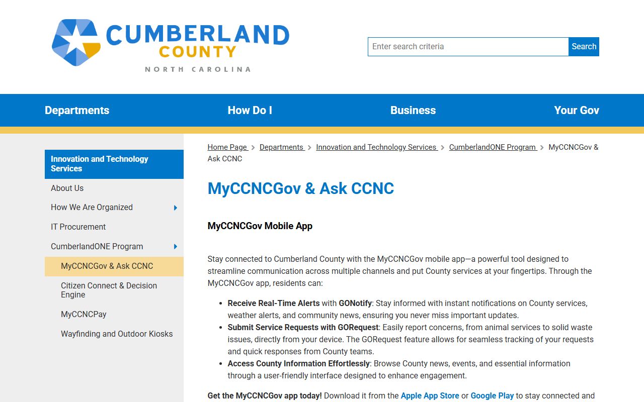 Cumberland County Superior Court courthouse service app