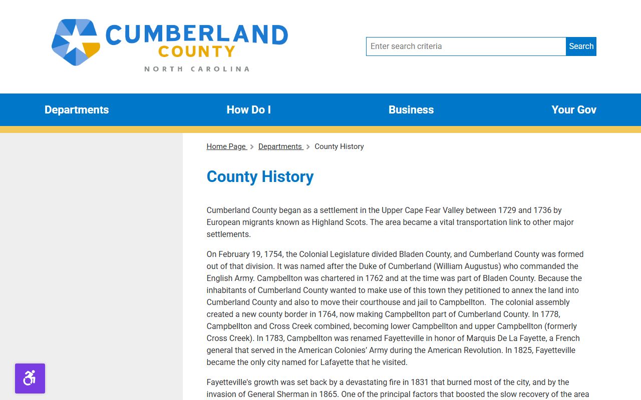 Cumberland County court records county history