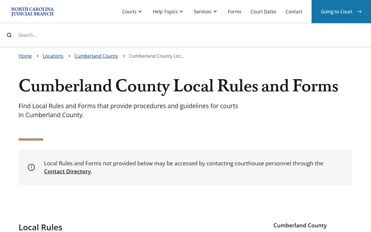 Cumberland County court records local rules and forms