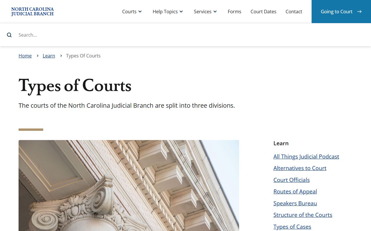 Cumberland County court records North Carolina trial court types
